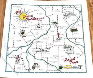 Moda Home Tablecloth 'The Great Outdoors! Road Trip' Camping Trailer 46" x 51" - Picture 1 of 16