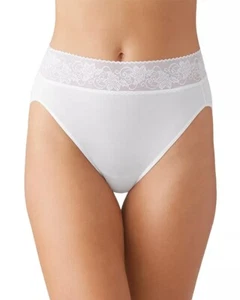 NWT Wacoal Comfort Touch High Cut Panty Underwear Sz M White Lace High Rise  - Picture 1 of 7
