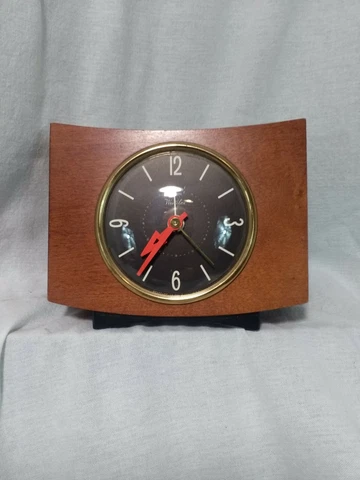 Westclox Pittsfield Wood Alarm Clock 1950's MCM Tested mid century Mad Men Cover