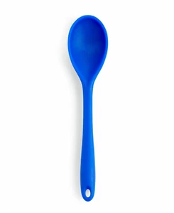 Art + Cook Non Scratch Silicone Solid Cooking Spoon 10.5", Blue - Picture 1 of 1