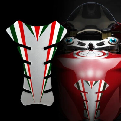 Protector de Depósito Tanque Pad Adhesivo 3D Moto Panigale Plata Tricolor Italia - Imagen 1 de 4