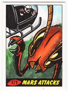 2012 TOPPS MARS ATTACKS HERITAGE 50th Anniversary Steven Oatney 1/1 Sketch Card - Picture 1 of 1