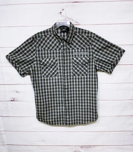 Camisa Harley-Davidson Para Hombre Talla XL Gris Cuadros Bolsillos Abotonados Manga Corta - Imagen 1 de 9