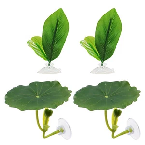 4X Leaves Fish Tank Hammock Simulation Aquatic Plants Fish Tank Plant Betta Leaf - Picture 1 of 11