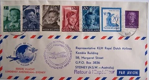Ned. 1951 - Eerste Vlucht KLM Lijndienst Amsterdam - Sydney - Afbeelding 1 van 2