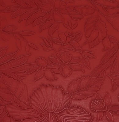 HOJA IMITACIÓN CUERO FLOR ROJA 8x12" 1225929 flores en relieve Foto 1 de 2