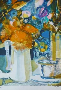 PAUL AMBILLE Cup and bouquet HAND SIGNED NUMBERD LITHOGRAPH French expressionist - Picture 1 of 5
