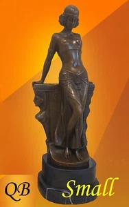 ART DECO BRONZE FIGURINE SCULPTURE STATUE EGYPTIAN SPHYNX LADY 1920 DANCE DECOR - Picture 1 of 6