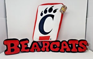 PLUSH LOT (2 PIECES) CINCINNATI BEARCATS STUFFED MASCOT PILLOW & SPIRIT NAME - Picture 1 of 8