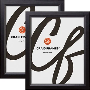 Economy .875" Black Wood Picture Frame, Uncommon Sizes, 4x9 - 17x33, 2-Pack - Picture 1 of 9