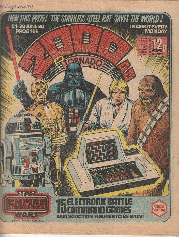 2000 AD Prog #166 - Fleetway 1980 - Bolland Star Wars Gaming Front Cover Add - Image 1 of 4