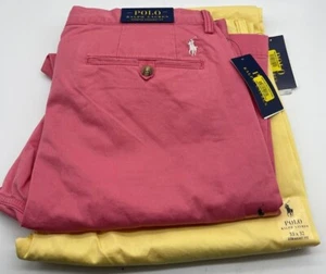 Neu mit Etikett Polo Ralph Lauren Stretch gerade Passform Herrenhose rot gelb alle Größen 0008 - Bild 1 von 5
