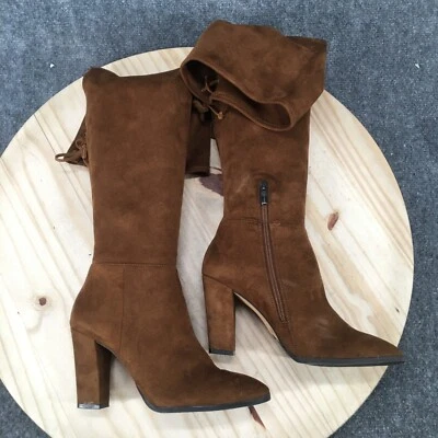 Vince Camuto ботинки женщин 9 M Tapley высокий над колена коричневый замшевые каблуки молнии - Изображение 1 из 4