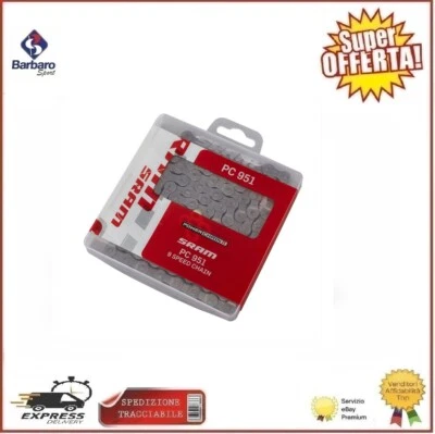 Catena Bici Sram PC 951 9 Velocità 114 Link Bicicletta Mtb Strada Gravel - Immagine 1 di 2