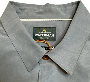 NWT Quiksilver Waterman Collection Mens short sleeve Large Comfort Fit, Fish - Picture 1 of 12