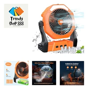Portable Misting Fan, Outdoor Fans for Patios with Water Mist, 10000mAh Recha... - Picture 1 of 8