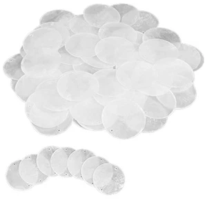 60 StüCk 2 Runde Capiz-Muscheln mit 2 LöChern, Runde NatüRliche Musche7606 - Bild 1 von 7