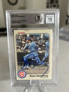 Ryne Sandberg signed encapsulated Card Beckett BAS cert slabbed RC 1983 Fleer - Picture 1 of 3