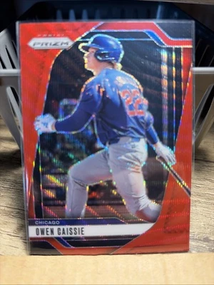 2025 Panini Prizm Baseball Owen Caissie Rookie Red Wave RC 🔥 Chicago Cubs - Image 1 of 2