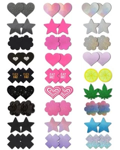 CICKEE Pasties Rave Pack, 27 Pairs Multicolor Nipple Covers Pasties Glitter P... - Picture 1 of 7