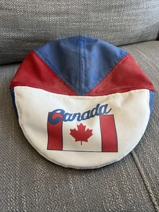 Vintage Canada Red White And Blue Golf Hat Flat Cap Made In Ontario - Picture 1 of 6