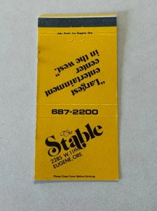 Cubierta de libro de cerillas The Stable Eugene Oregon 449 - Imagen 1 de 1