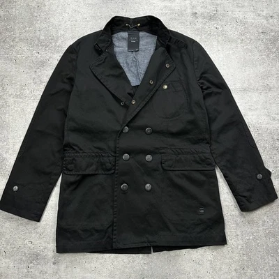 Chaqueta de trinchera G-Star RAW Correct Line negra para hombre talla XL  Foto 1 de 4
