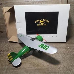 Vtg 1992 SpecCast John Deere Green Airplane Coin Bank Vega Plane Limited Edition - Picture 1 of 11
