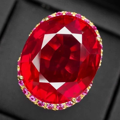 Gleaming Red Rubellite Tourmaline 27.10Ct 925 Sterling Silver Handmade Rings Foto 1 de 4