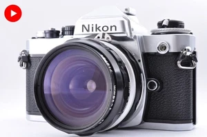 [Exc+5] Nikon FE silber + NIKKOR-H Auto 28mm f/3.5 Ai konvertiertes Objektiv #5651 - Bild 1 von 24