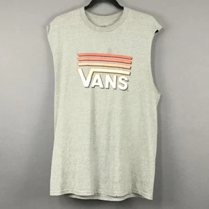 Vans Shirt Mens Large Gray Sleeveless Muscle Tee Cut Off Skateboard Streetwear - Picture 1 of 10