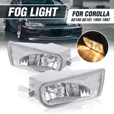 Par de luces antiniebla para parachoques delantero con bombilla halógena para 93-97 Toyota Corolla AE100 AE101 Foto 1 de 4