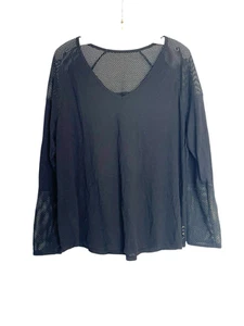 LIVI Active Women's 3/4 Sleeve Black Cutouts Size 18/20 Shirt Top Workout - Picture 1 of 3