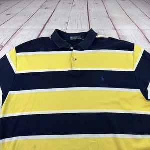 Polo by Ralph Lauren uomo giallo blu maglione a righe manica corta polo tg Lrg - Foto 1 di 8