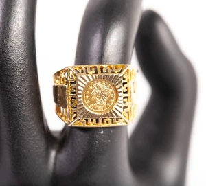 Gentlemen's 18k Yellow Gold Medusa Signet Ring - Picture 1 of 5