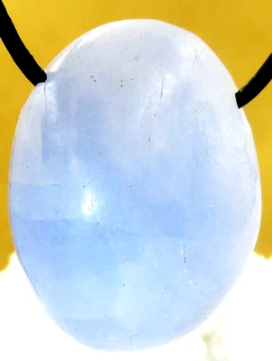 CALCIT BLAU XL   Trommelstein gebohrt   EDELSTEIN ANHÄNGER    Nr.22 - Bild 1 von 2