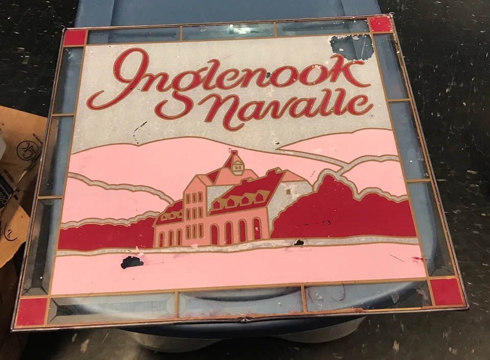 Rare Historic Winery Inglenook Navalle Rutherford Ca. Stained Glass Sign - Image 1 of 4