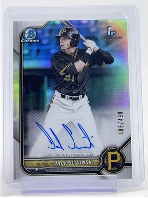 JACK SUWINSKI 2022 BOWMAN CHROME 1ST AUTOGRAPH REFRACTOR AUTO /499 Q3280 - Image 1 of 2