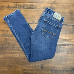 Abercrombie Kids Straight Jeans verstellbare Taille dunkle Waschung Denim Größe 11/12 - Bild 1 von 4