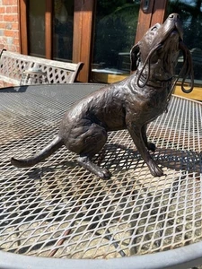 Quality heavy large ltd edition solid foundry cast bronze dog sculpture MSimpson - Picture 1 of 11