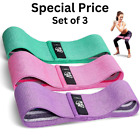 Fabric Resistance Bands Set 3 Heavy Duty Booty Glute Hip Circle Butt Non Slip