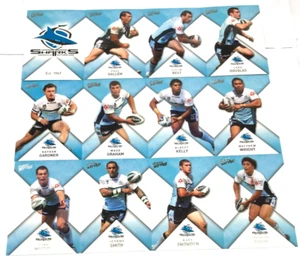 2011 SELECT NRL STRIKE CARD BASE CARD FULL TEAM SET CRONULLA SHARKS (12) - Picture 1 of 3