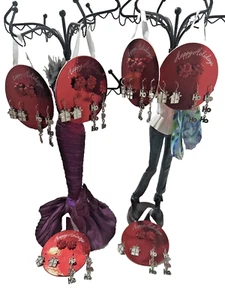 3 Modern Pairs Christmas Dangle Pierced Earrings Glitter Gifts/Bows & Ho Ho Ho's - Picture 1 of 14