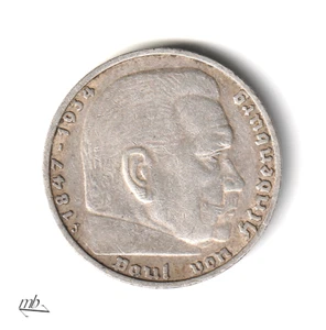 Drittes Reich 5 Reichsmark 1937 J Hindenburg mit HK 353 - Bild 1 von 2