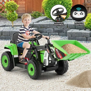 Green 12V Battery Kids Ride On Excavator Electric Digger Boy Girl Gift w/ Remote - Picture 1 of 22