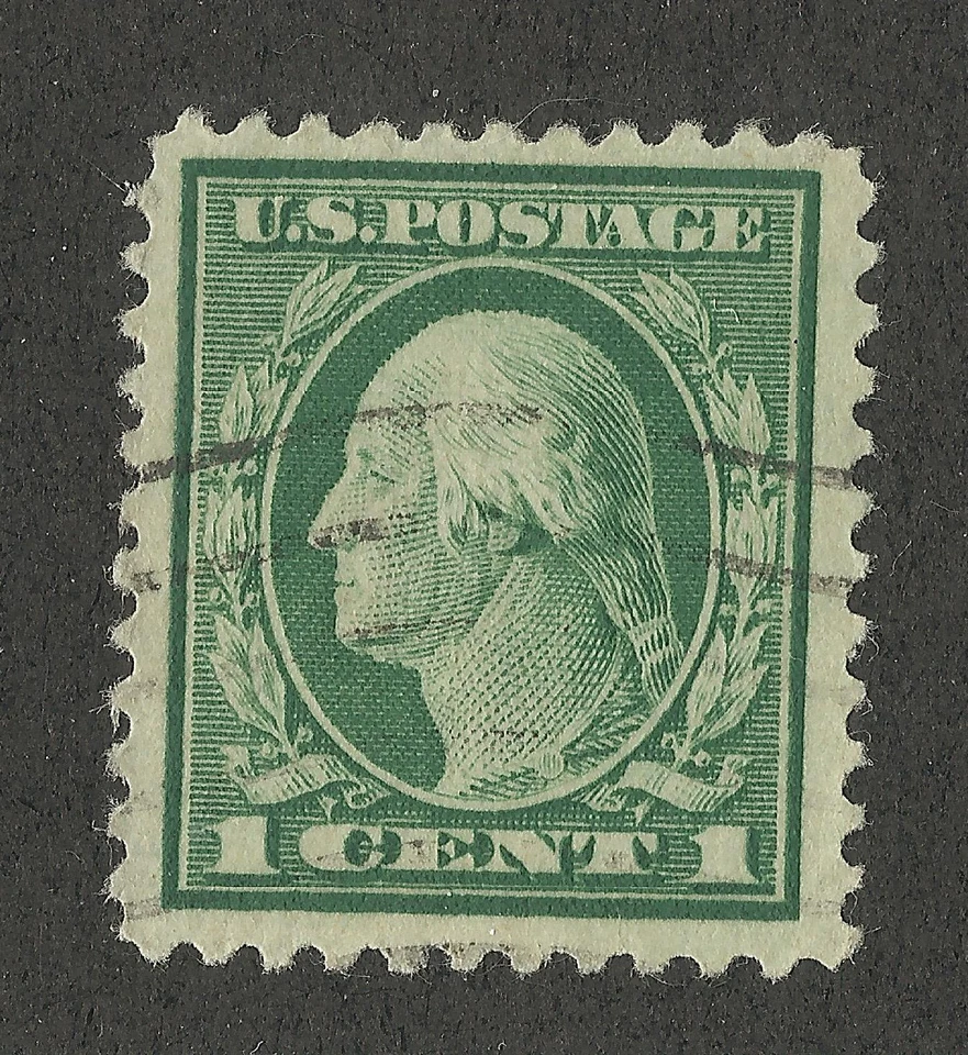 US 498 @ (1917) 1c Used, VF/XF Washington with Stripe - Image 1 of 1