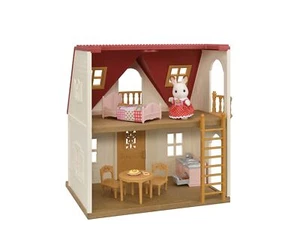 Calico Critters Red Roof Cozy Cottage Toy Set with Figure and Furniture 16pc - Picture 1 of 9