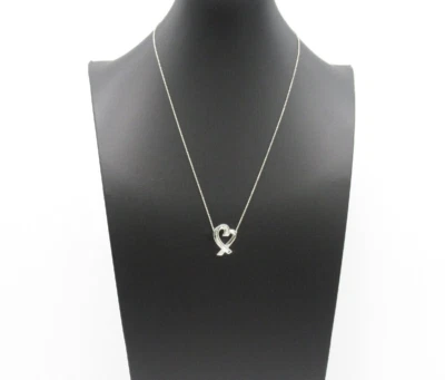 Collana Tiffany & Co Loving Heart in argento 925 con scatola o sacchetto sped... - Immagine 1 di 4