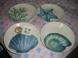 NEU MIT ETIKETT 4ER SET MUSCHELN OLSEN MELAMIN 11" TELLER MUSCHELN, SEESTERNE UND KORALLEN - Bild 1 von 6