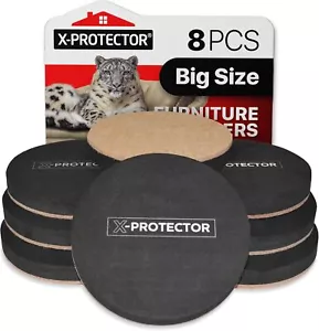 Felt Furniture Sliders Hardwood Floors X-PROTECTOR – 8 PCS 4 3/4 inch Furniture - Picture 1 of 6